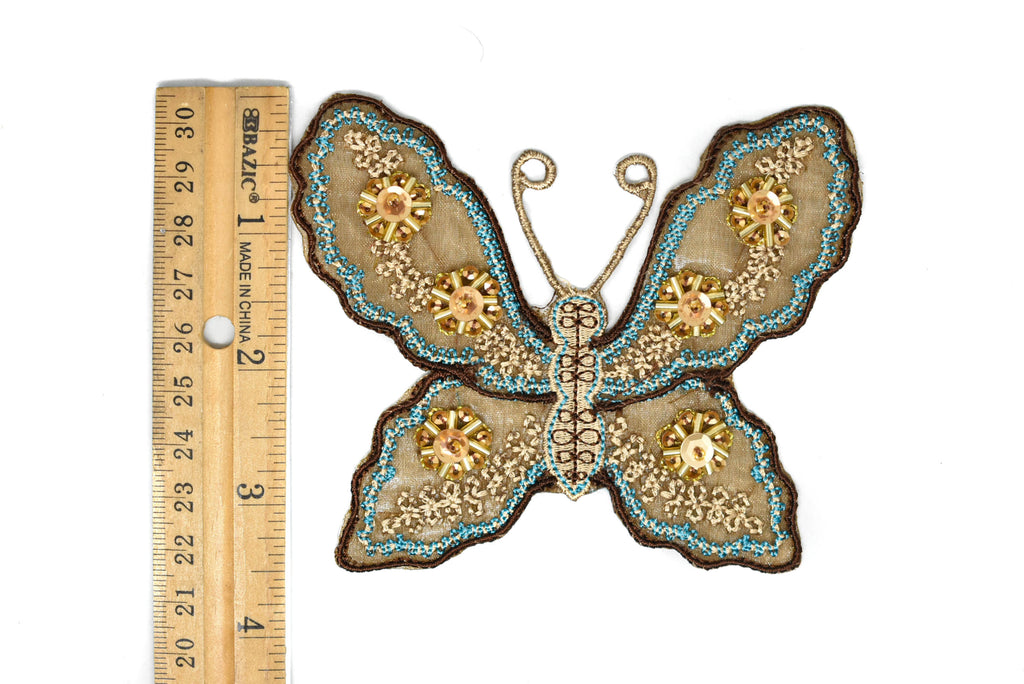 Beaded Sequins Butterfly Applique 4.25" x 3.50" - Butterfly Patch | Butterfly Applique - Target Trim