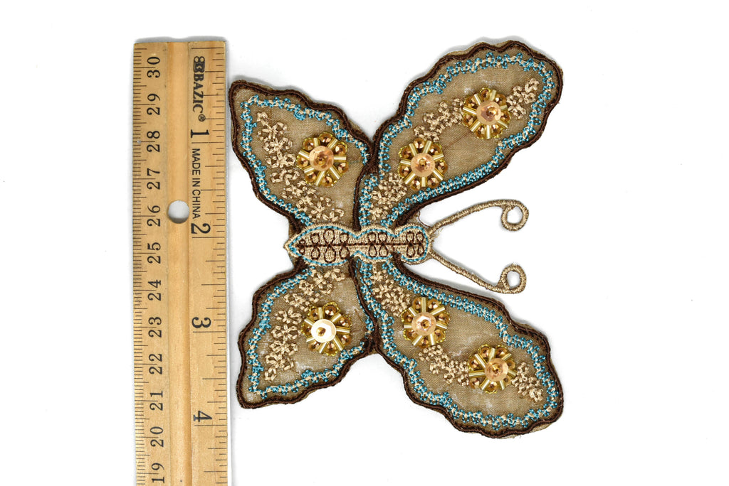 Beaded Sequins Butterfly Applique 4.25" x 3.50" - Butterfly Patch | Butterfly Applique - Target Trim