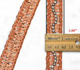Rhinestone Trim made Raffia (Straw-like) Material 1"  - 1 Yard