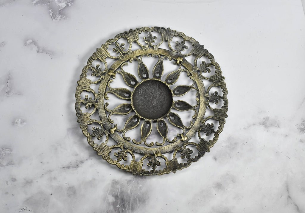 Antique Bronze Floral Buckle- 5"- 1 Piece