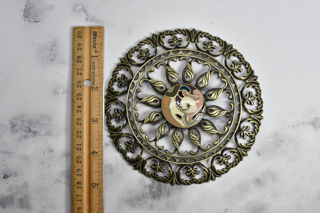 Antique Bronze Floral Buckle- 5"- 1 Piece