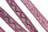 Rhinestone Trim made Raffia (Straw-like) Material 1"  - 1 Yard