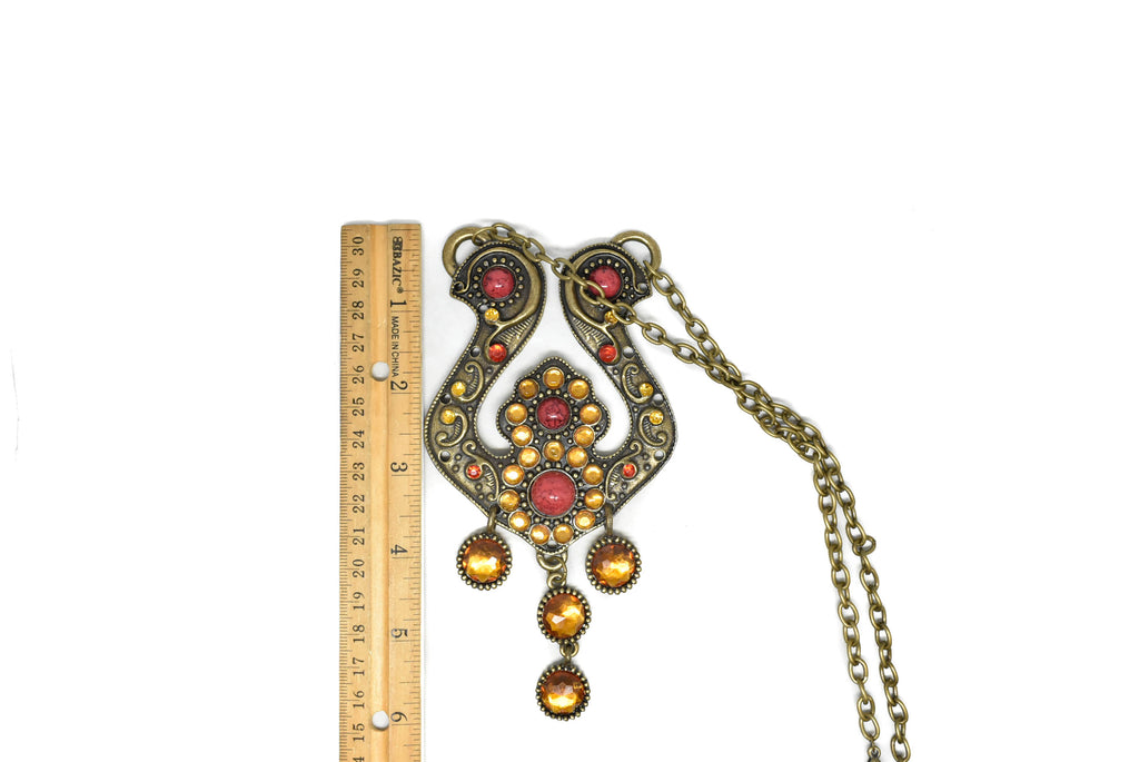 Antique Necklace with Colored Gems - Necklace