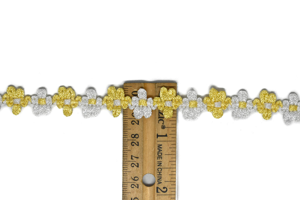 Two-Tone Floral Braided Gimp Trim 5/8" - by the yard
