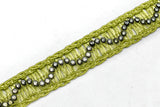 Rhinestone Trim made Raffia (Straw-like) Material 1"  - 1 Yard