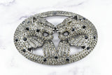 Metal Rhinestone Double-Headed Lion Buckles