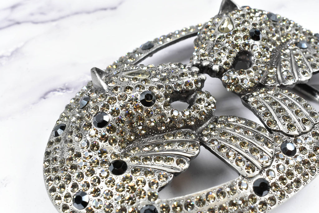 Metal Rhinestone Double-Headed Lion Buckles