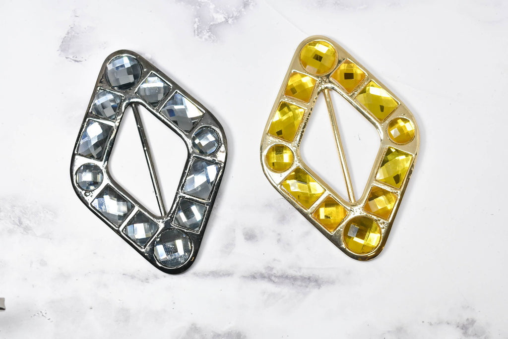 Diamond Gemstone Ribbon Slider Buckles