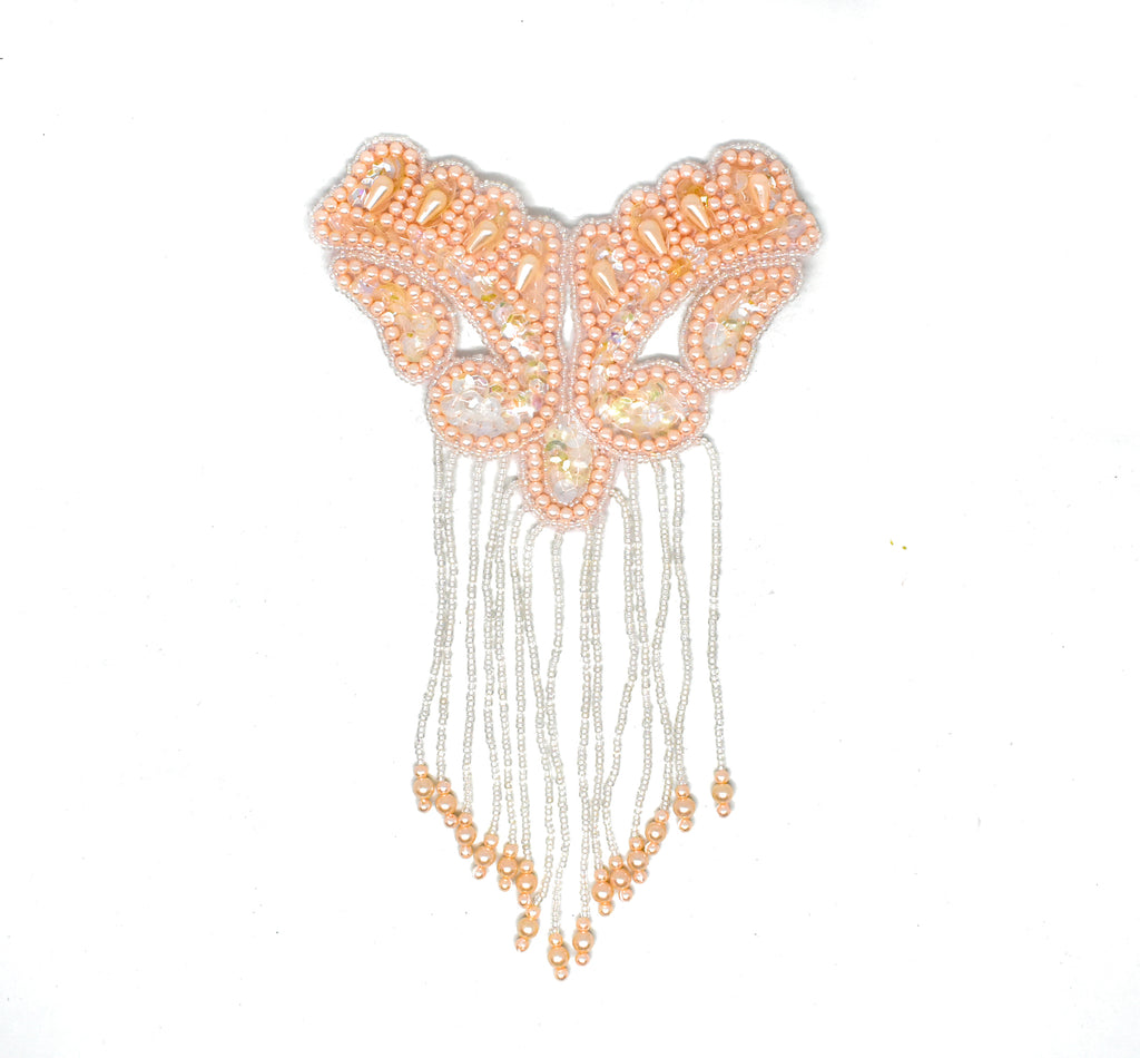 Beaded Dangling Fringe Applique 8.50" x 5.50" - Applique