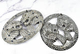 Metal Rhinestone Double-Headed Lion Buckles