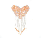 Beaded Dangling Fringe Applique 8.50" x 5.50" - Applique