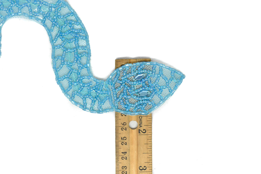 Beaded Snake Applique with Sequins 10" x 1.50" | Snake Patch Applique - Target Trim