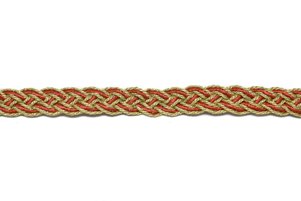 Metallic Two-Tone Braided Gimp Trim 1/2" - by the yard