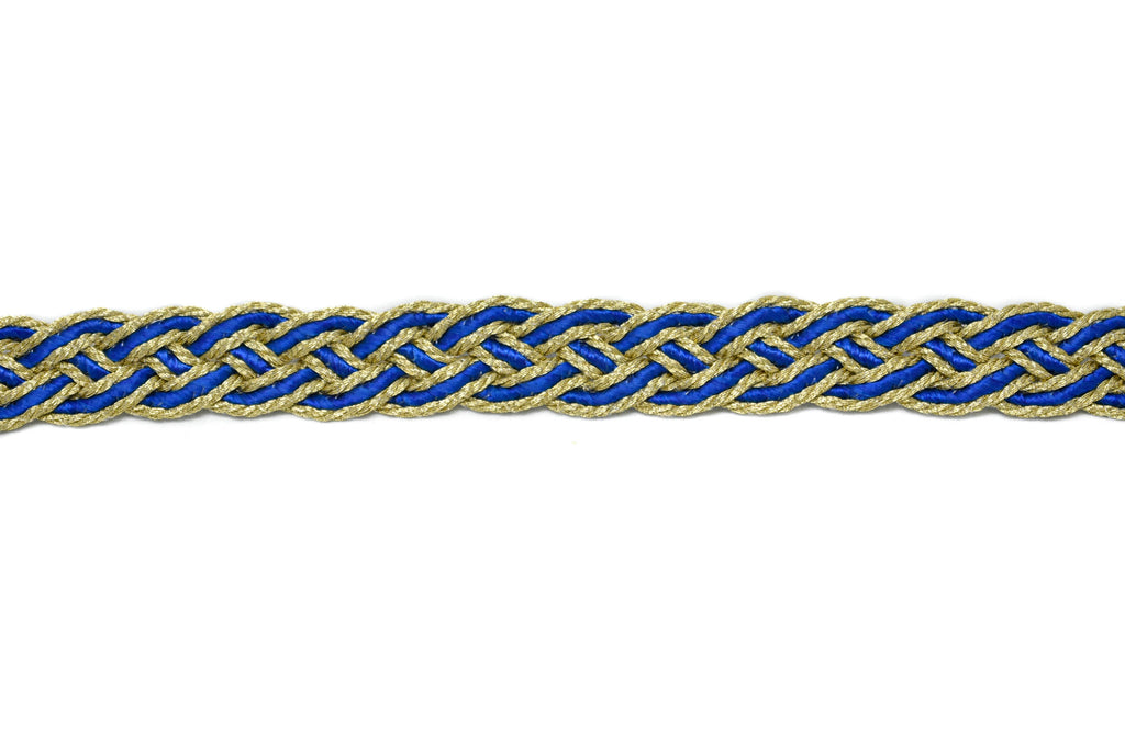 Metallic Two-Tone Braided Gimp Trim 1/2" - by the yard