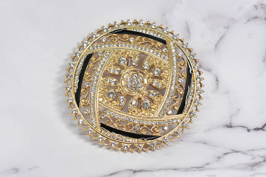 Unique Gold Rhinestone Buckle 4 1/4 - 1 Piece