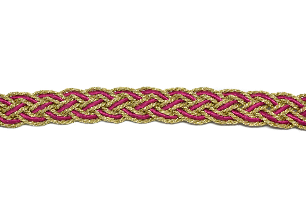 Metallic Two-Tone Braided Gimp Trim 1/2" - by the yard