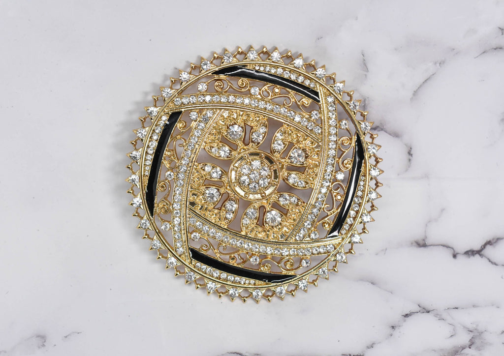 Unique Gold Rhinestone Buckle 4 1/4 - 1 Piece