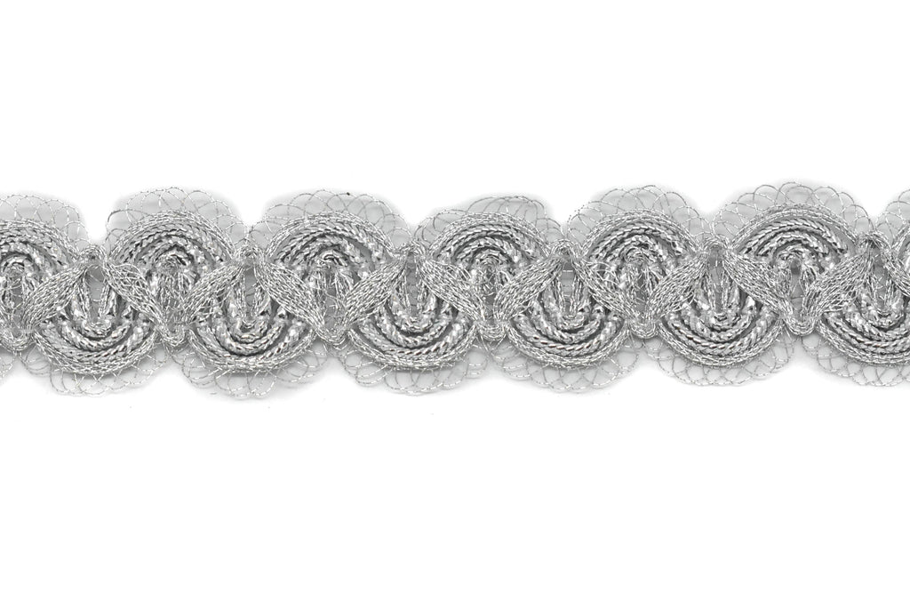 Wavy Metallic Silver Trim 1" - 1 Yard