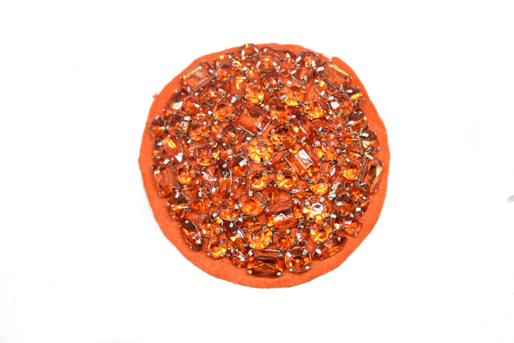 Circular Applique with Chunky Rhinestones 4" | Circular Patch | Round Patch Applique - Target Trim