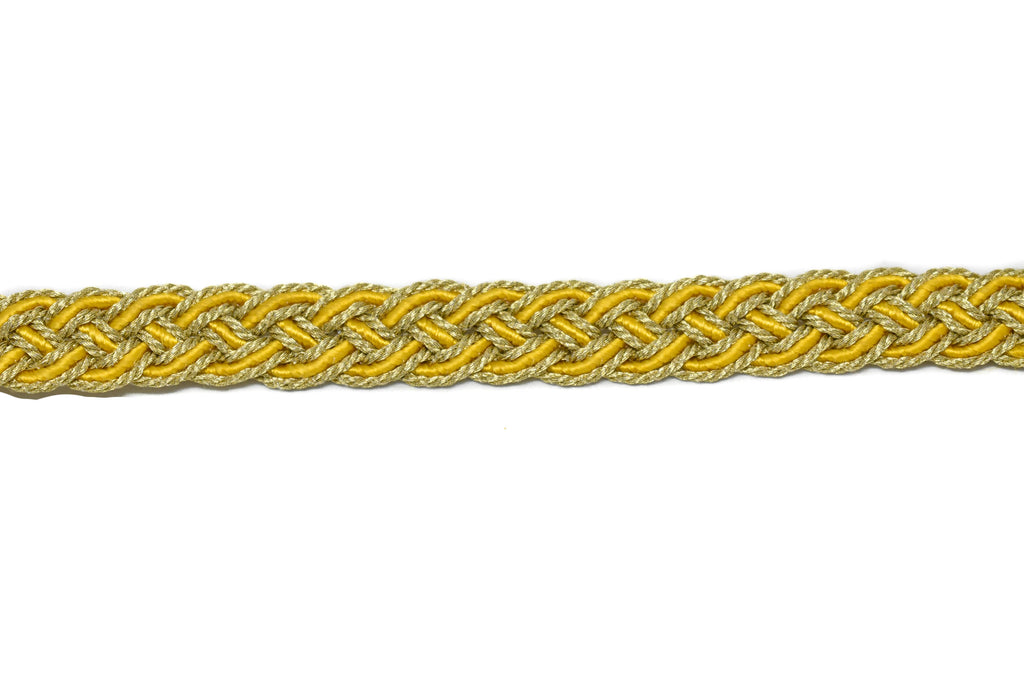 Metallic Two-Tone Braided Gimp Trim 1/2" - by the yard