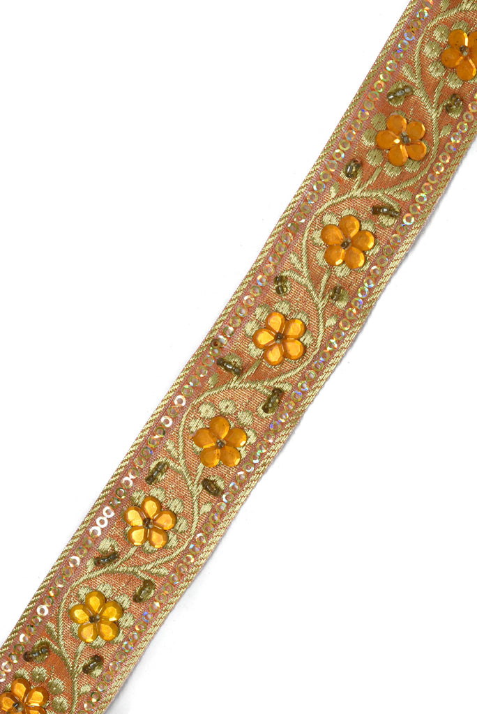 Sequins Embroidered Floral Indian Trim 1" - 1 Yard