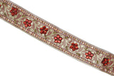 Sequins Embroidered Floral Indian Trim 1" - 1 Yard