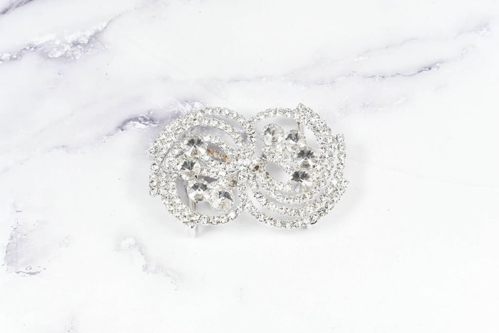 Rhinestone Spiral Buckles 2 3/4" x 1 3/4" - 1 Piece