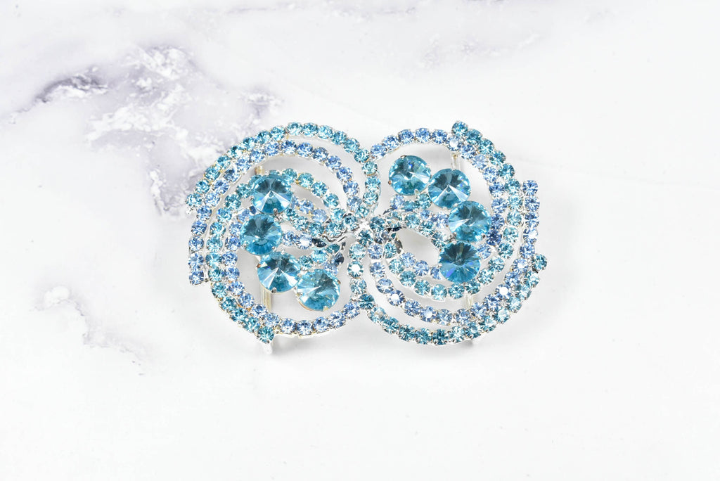 Rhinestone Spiral Buckles 2 3/4" x 1 3/4" - 1 Piece