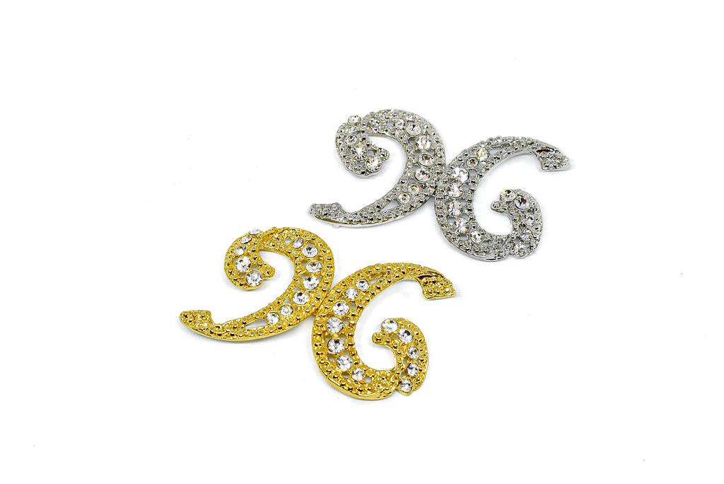 Letter H Rhinestone Connector Target Trim