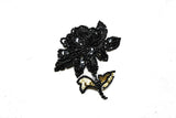 Sequins Iron-on Flower Applique with Black Beads 3" x 3.50" | Flower Patch Applique - Target Trim