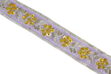 Assorted Sequins Beaded Floral Indian Trim 1.25" | Floral Indian Trim | Indian Trim | Sequins Trim | Trim