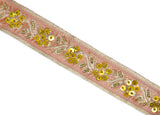 Assorted Sequins Beaded Floral Indian Trim 1.25" | Floral Indian Trim | Indian Trim | Sequins Trim | Trim
