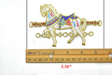 Embroidered Carousel Horse Iron-On Applique 5.5" x 3.25" | Horse Patch Applique - Target Trim