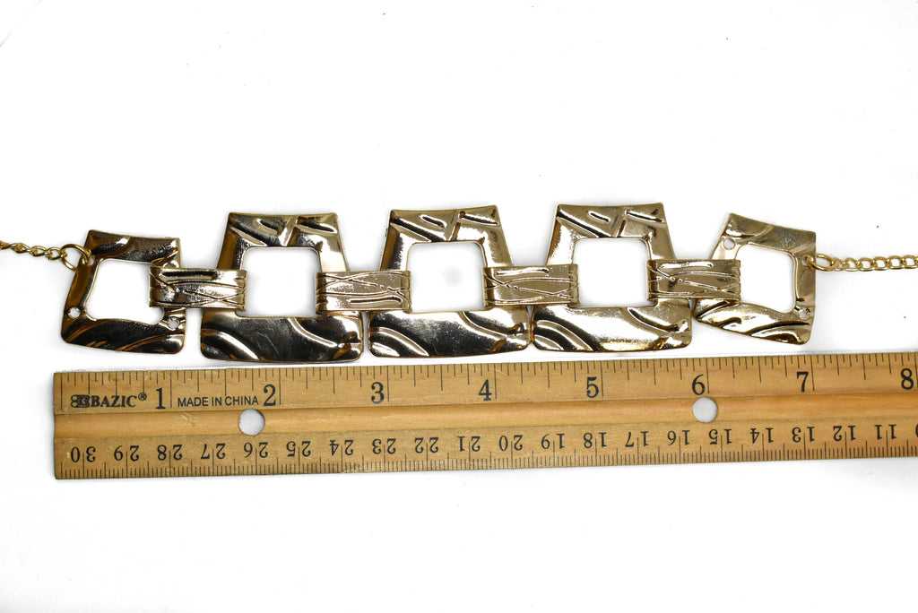 Gold Rectangular Shape Necklace