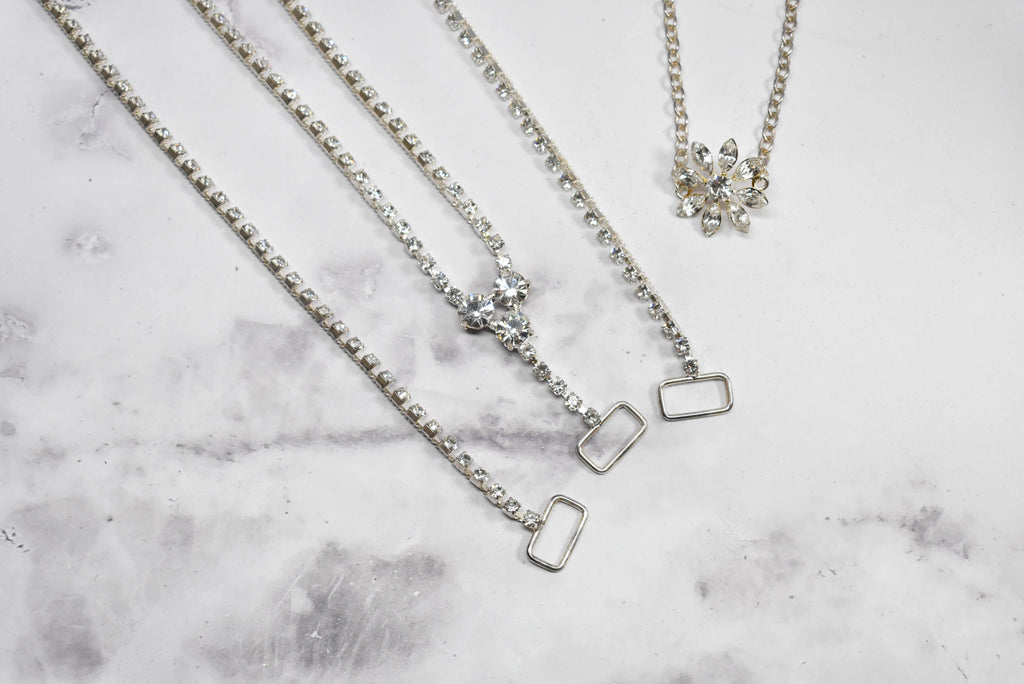 Floral Rhinestone Connector Buckle