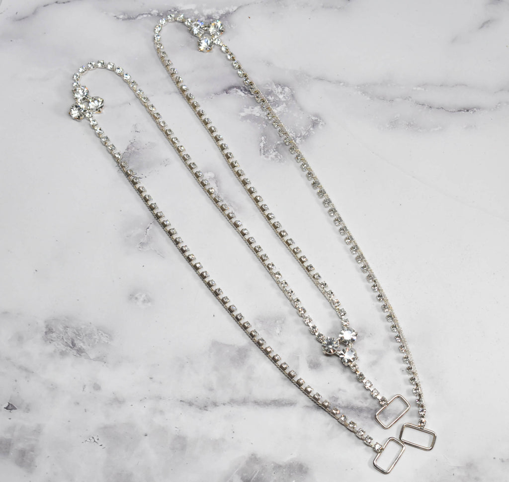 Floral Rhinestone Connector Buckle