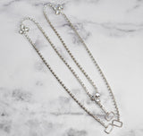 Floral Rhinestone Connector Buckle