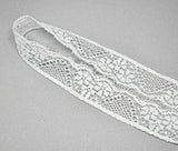 White Floral Lace Trim 1" - 1 Yard