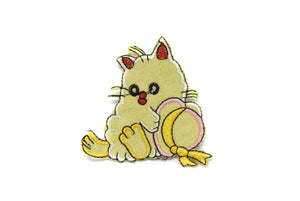 Yellow Kitty w/ Hat Iron-On Patch | Cat Patch Applique - Target Trim