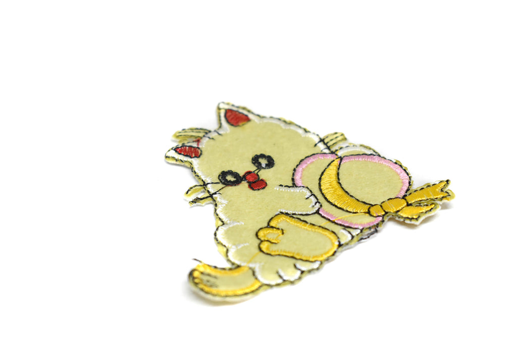 Yellow Kitty w/ Hat Iron-On Patch | Cat Patch Applique - Target Trim