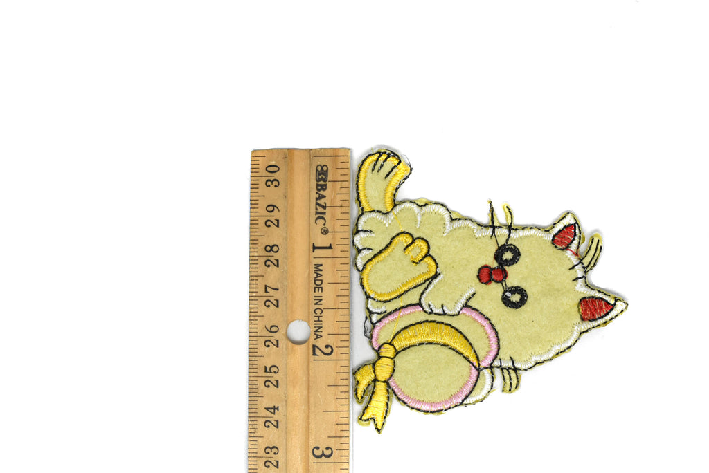Yellow Kitty w/ Hat Iron-On Patch | Cat Patch Applique - Target Trim