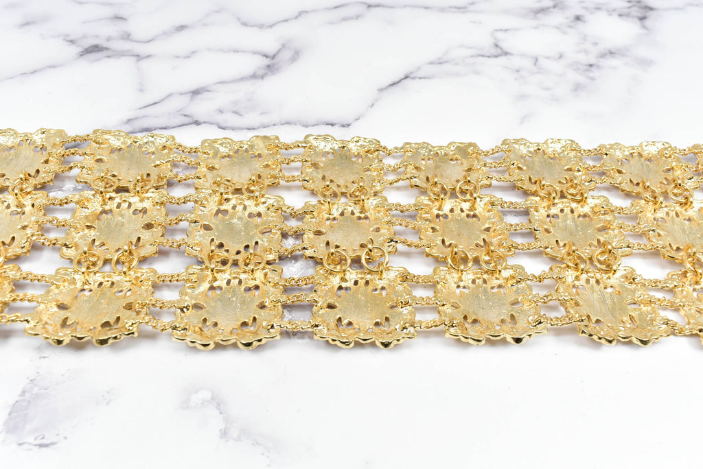 Gold Mini Rhinestone Squares Buckle Applique