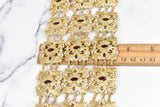 Gold Mini Rhinestone Squares Buckle Applique