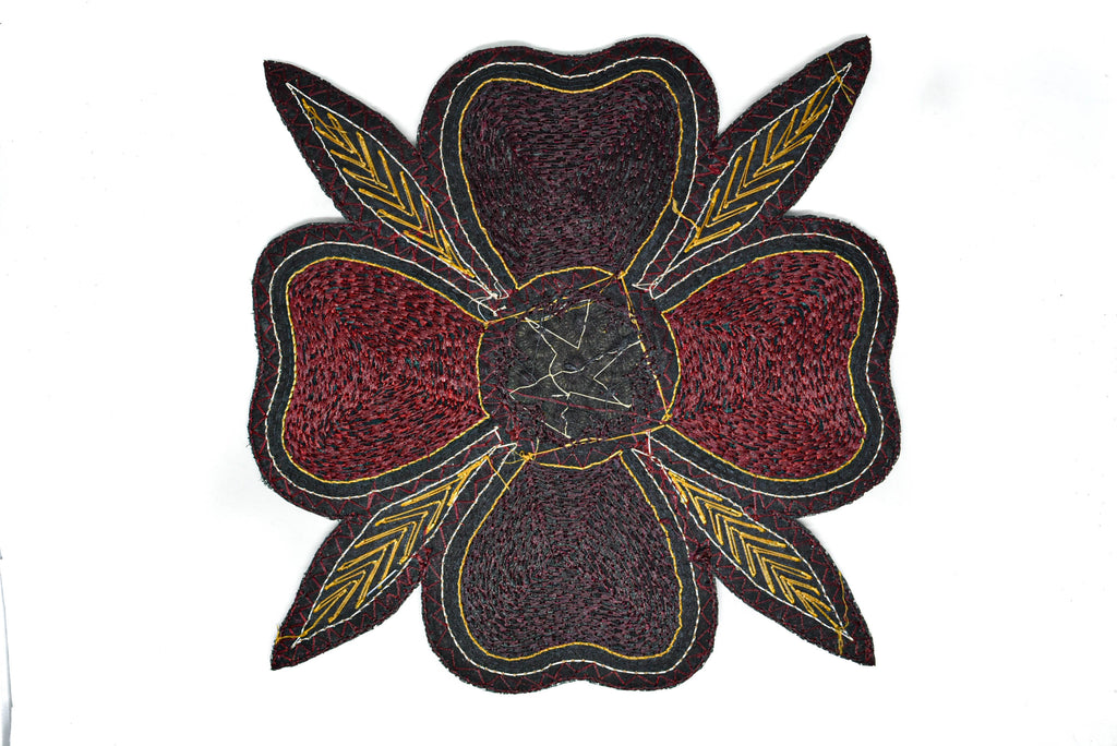 Beaded Floral Sew on Applique | Indian Floral Applique | Large Sew on Applique 8" x 8" - Indian Applique