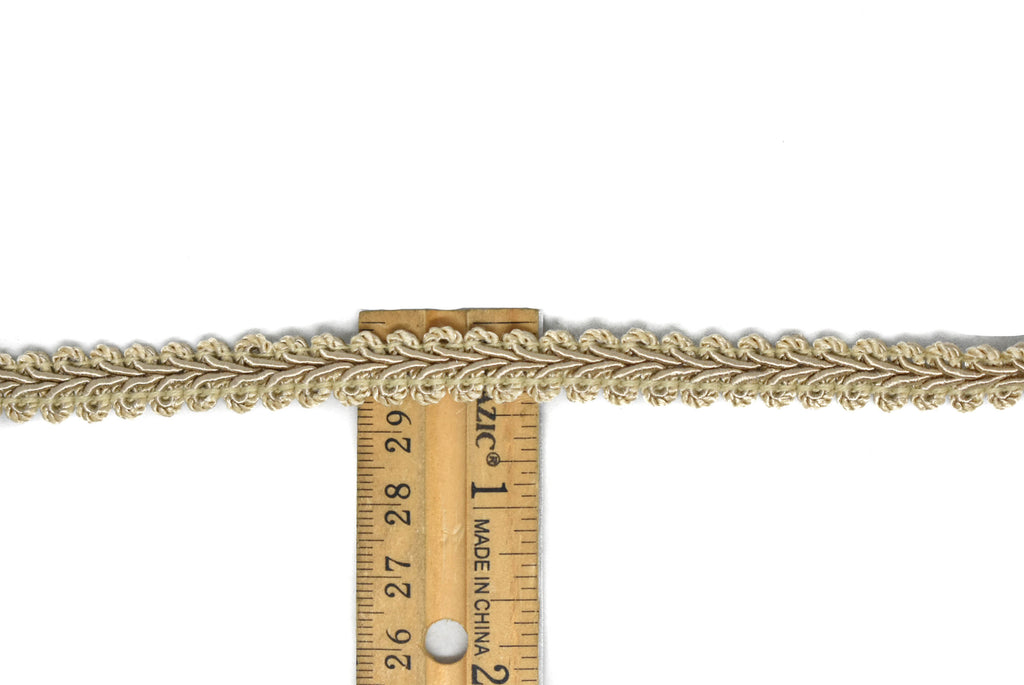 Tan Braided Gimp Fringe | Braid Upholstery Trim | Braid Gimp Curtains Fringe 3/7" - 1 Piece