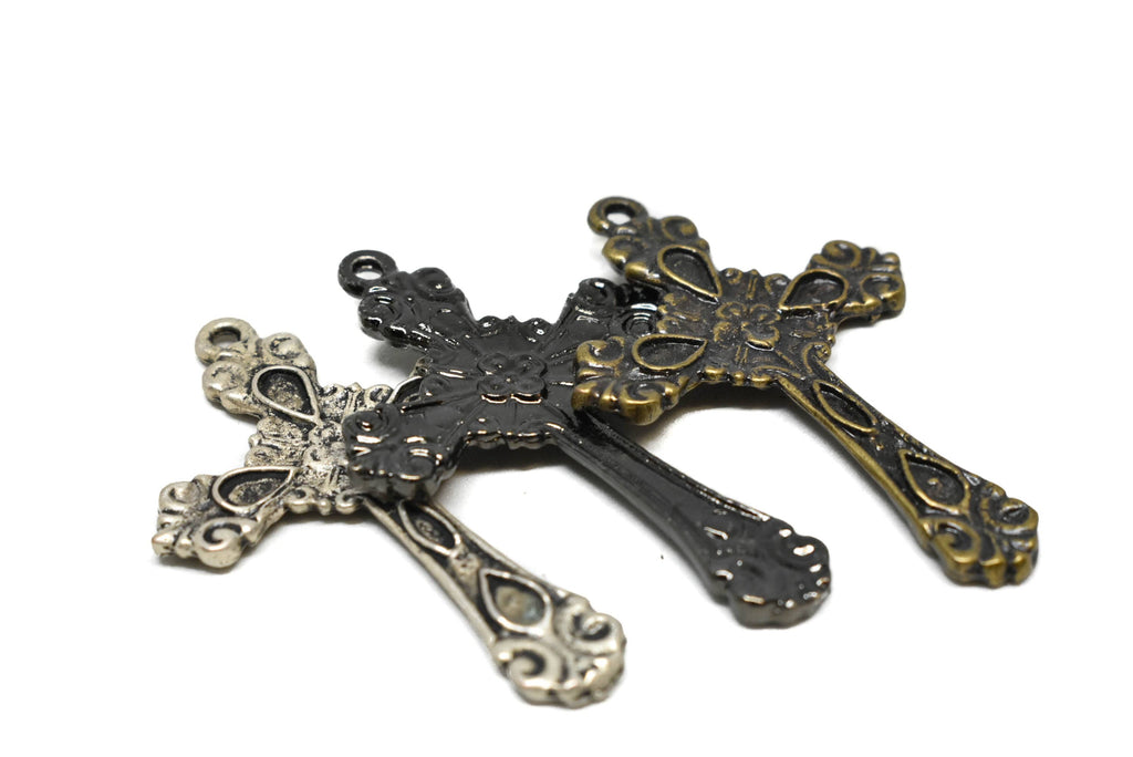 Small Floral Crosses 2.13" x 1.45"  - 1 Piece