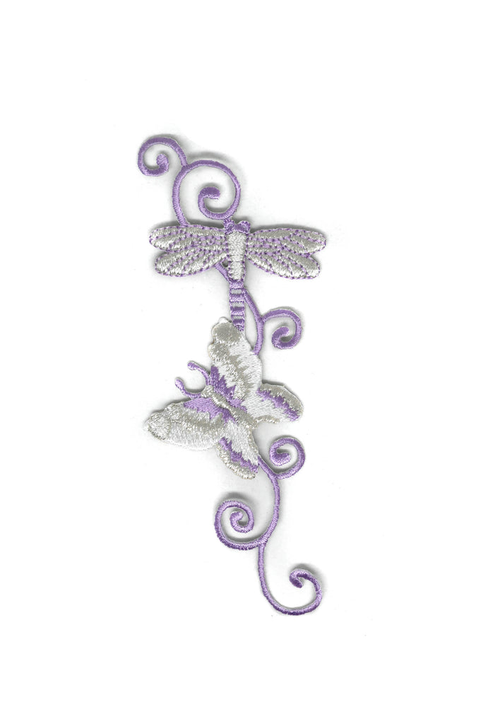 Floral Butterfly/Dragonfly Iron-On Patch 5" x 2" | Dragonfly Patch Applique - Target Trim