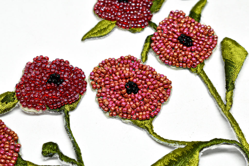 Beaded Rose Vine Sew-on Applique | Rose Vine Applique | Rose Patch , Applique | Flower Applique - Target Trim