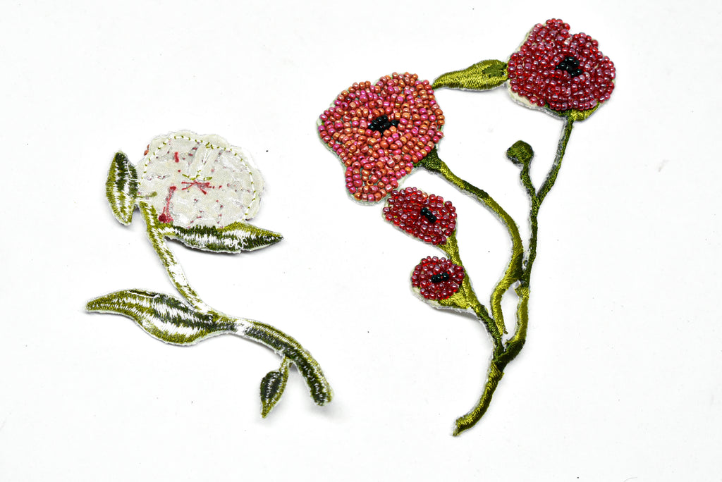 Beaded Rose Vine Sew-on Applique | Rose Vine Applique | Rose Patch , Applique | Flower Applique - Target Trim