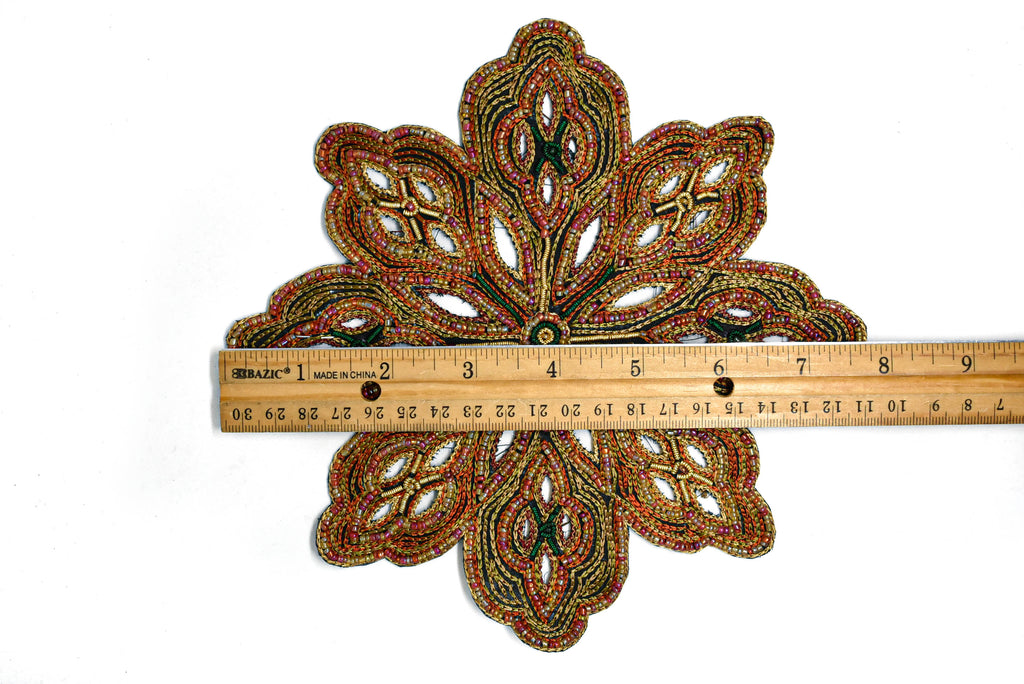 Bugle Beaded Patch Applique 8" | Bugle Patch | Bugle Applique - Target Trim